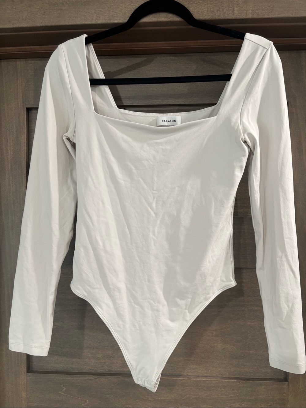Babaton Square Neck Long-Sleeve Bodysuit in Ivory-White